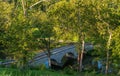 Sharpsburg, Maryland, USA September 11, 2021 Looking down upon the Burnside Bridge which flows over Antietam Creek on the Antietam