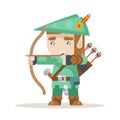 Sharpshooter archer bow arrow elf fantasy medieval action RPG game layered animation ready character vector illustration