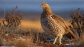 The Sharptail Grouse is looking for food on its own Royalty Free Stock Photo