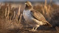 The Sharptail Grouse is resting and sunbathing Royalty Free Stock Photo