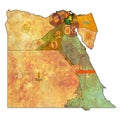 flag of Sharqia on map of Egypt Governorates
