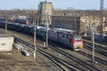 Freight train with mainline electric locomotive 2ES5K \