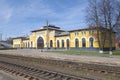 View of the old building of the Sharya railway station Royalty Free Stock Photo