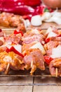 Shashlik redy for bbq Royalty Free Stock Photo