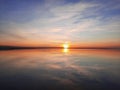 Shatsky Lakes. Ecotourism. Shatsk National Natural Park. Landscape of the setting sun on the lake.