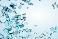 Shattered blue glass Pieces and gradient Royalty Free Stock Photo
