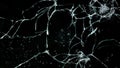 Shattered and broken glass pieces isolated on black Royalty Free Stock Photo