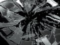 Shattered or broken glass Pieces isolated Royalty Free Stock Photo
