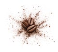 Shattered coffee powder Royalty Free Stock Photo