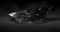 Shattered dark glass shard with digital glitch colors Royalty Free Stock Photo