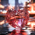 Shattered Emotions, Broken glass heart Royalty Free Stock Photo