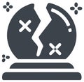 Shattered Fortune Broken Future Distorted Visions with Fractured Prediction Ball Icon Royalty Free Stock Photo