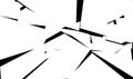 Shattered, fractured, broken texture. Splinters, shards, fragments pattern. Crack, exploded vector element Royalty Free Stock Photo