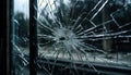 Shattered glass, broken steel, abstract destruction, danger of vandalism generated by AI