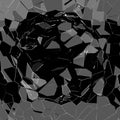 Shattered glass with glass shards flying to bits Royalty Free Stock Photo