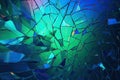 Shattered Glass in a Gradient of Blue and Green Hues