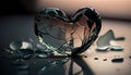Shattered Glass Heart, Made with Generative AI Royalty Free Stock Photo