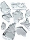 Shattered Glass Pieces Isolated on White Background Royalty Free Stock Photo