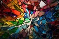 Shattered Glass in a Rainbow of Colors