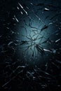 shattered glass texture - broken peaces of glass - broken shards of glass mirror - cracked over a black background Royalty Free Stock Photo