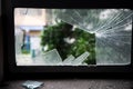 Shattered glass window Royalty Free Stock Photo