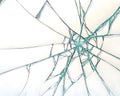 Shattered glass window with a spider web pattern Royalty Free Stock Photo