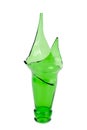 Shattered green beer bottle isolated on the white Royalty Free Stock Photo