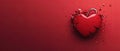 A shattered heart shape with a padlock, isolated on a red background Royalty Free Stock Photo