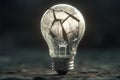 Shattered Light Bulb Concept Art Royalty Free Stock Photo