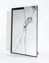 Shattered Mirror with Cracks on White Background Royalty Free Stock Photo