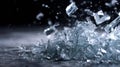Shattered pieces of glass exploding on a dark background Royalty Free Stock Photo