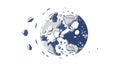 Shattered Planet in Space, Cosmic Disaster Debris, vector design Generative AI Royalty Free Stock Photo