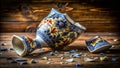 Shattered Porcelain Vase A Captivating Study in Light Texture and Compositional Harmony Demonstrating the Rule of Royalty Free Stock Photo