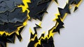 Shattered Reality: Black and Yellow Abstraction Royalty Free Stock Photo