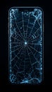 Shattered Screen A Spiderweb of Cracks on a Smartphone Royalty Free Stock Photo
