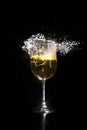 Shattering Glass, Black Background Royalty Free Stock Photo