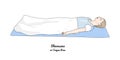 Shavasana or Corpse Pose with a blanket. Yoga Practice. Vector