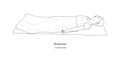 Shavasana or Corpse Pose with a blanket. Yoga Practice. Vector