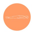 Shavasana Corpse Pose color line illustration. Pictogram for web page