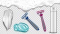 shave accessories hair tool set vector