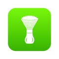 Shave brush icon green vector Royalty Free Stock Photo