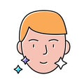 shaved face man color icon vector illustration