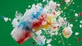 Shaved Ice Exploded View with Colorful Syrup Splash Royalty Free Stock Photo