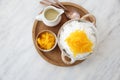 Shaved ice with milk and coconut