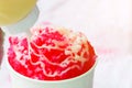 Shaved ice that is wearing milk, popular to eat in summer help Royalty Free Stock Photo