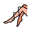 Shaved lady legs color icon Royalty Free Stock Photo