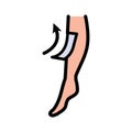 Shaved lady legs color icon