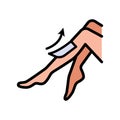 Shaved lady legs color icon