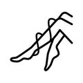 Shaved lady legs outline icon