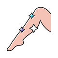 shaved leg lady color icon vector illustration